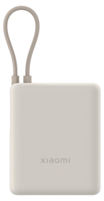 Батарея мобильная Xiaomi 10000mAh 33W Integrated Cable Beige (BHR9333GL) - Фото 1
