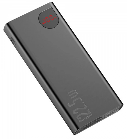 Батарея мобільна Baseus Adaman Metal Digital Display Quick Charge 20000mAh 22.5W (PPAD070101) - Фото 1