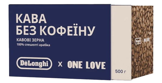 Кава в зернах One Love x DeLonghi смажена без кофеїна Decaffeinated Blend 500 г - Фото 1