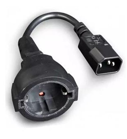 Кабель питания Atcom С14 (M) - Schuko (F) 20 см Black (10014) - Фото 1