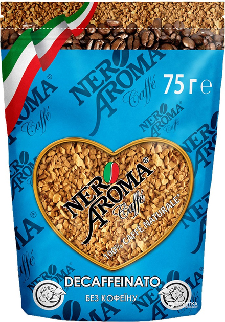 Кофе растворимый Nero Aroma Decaffeinato 75 г (4820093480581) - Фото 1