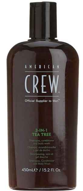 Шампунь мужской American Crew 3 в 1 Tea Tree Shampoo 0.45 л (669316214848) - Фото 1