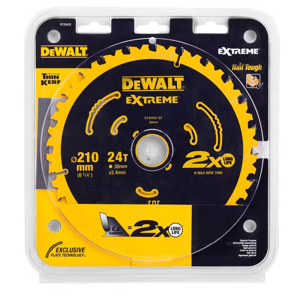 Круг отрезной по дереву DeWALT EXTREME 210х30 мм (DT20432) - Фото 1