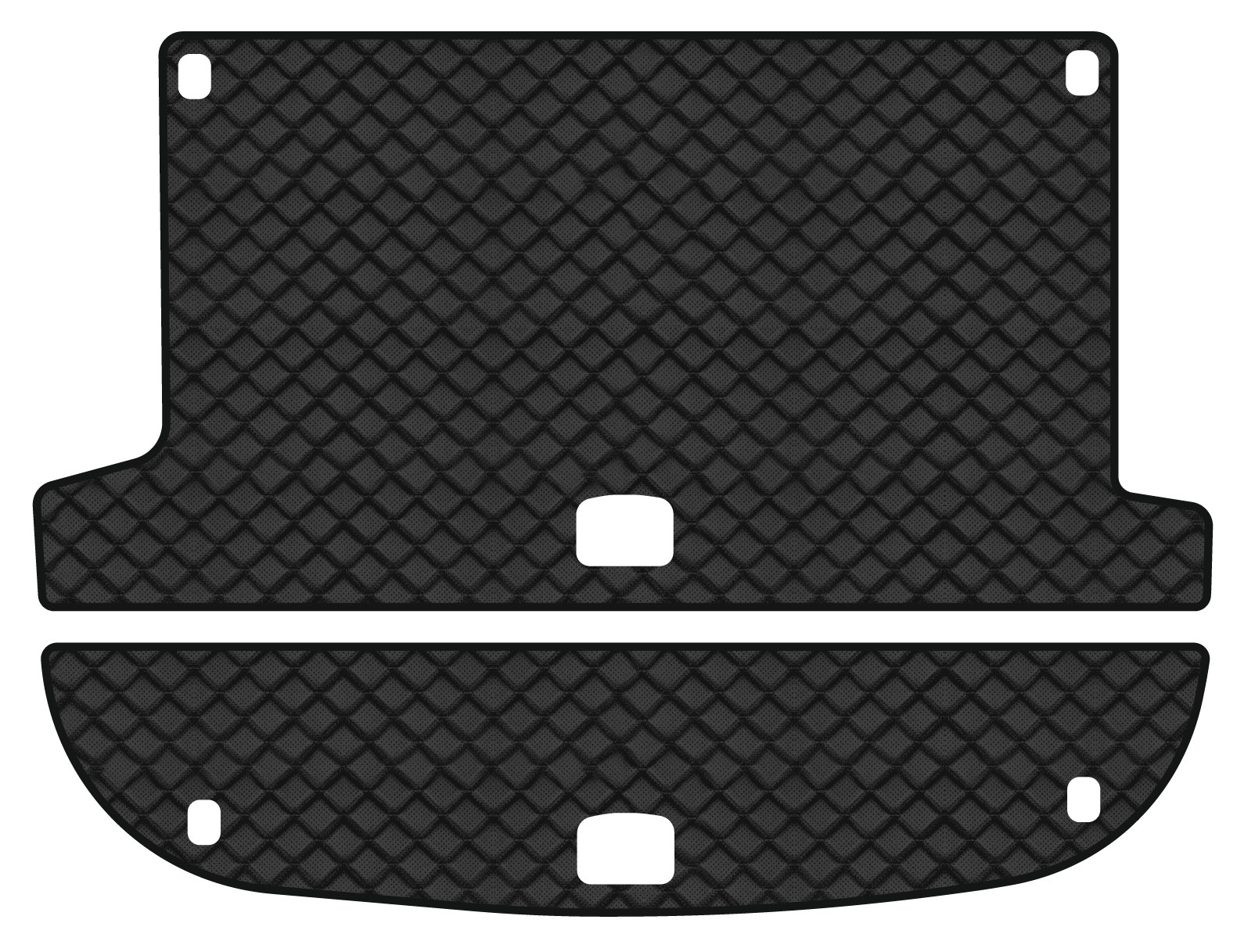 Коврик из экокожи в багажник авто EVAtech ECO для Santa FE (CM) 5 seats Hyundai 2006-2010 2 поколение SUV EU HY33306BE2BBB - Фото 1