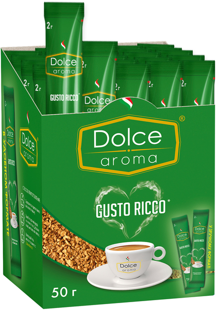 Кофе растворимый Dolce Aroma Gusto Ricco стик 2 г упаковка по 25 шт. в уп. (4820093481502) - Фото 1