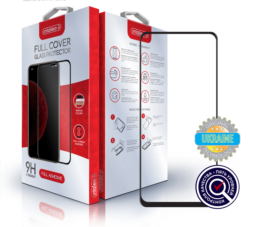 Защитное стекло для смартфона Intaleo Full Glue for Xiaomi Redmi Note 9T (1283126510458) - Фото 1