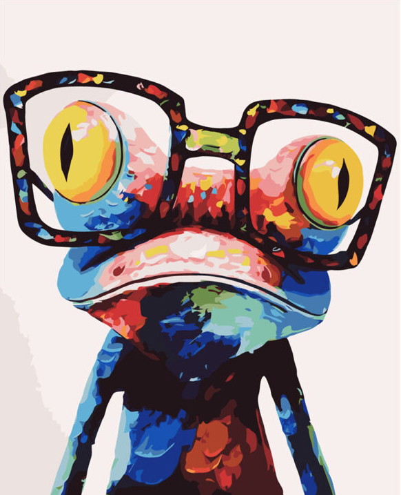 Картина за номерами Strateg Поп-арт: Жабеня в окулярах 40х50 см (VA-2112) - Фото 1