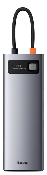 Док-станция Baseus USB3.1 Type-C USB C(PD)100W/HDMI 4K 30Hz/VGA/USB3.2/RJ45/SD+TF 9in1 Grey (CAHUB-CU0G) - Фото 1