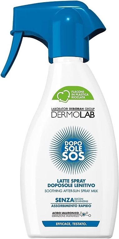 Засіб після засмаги DERMOLAB заспокійливе молочко-спрей для обличчя 250 мл (8009518491951) - Фото 1