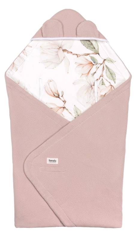 Плед-конверт детский Lionelo Travel Swaddle Blanket Beige Magnolia - Фото 1
