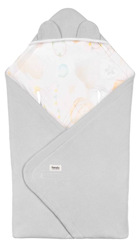 Плед-конверт детский Lionelo Travel Swaddle Blanket Grey Balloon - Фото 1
