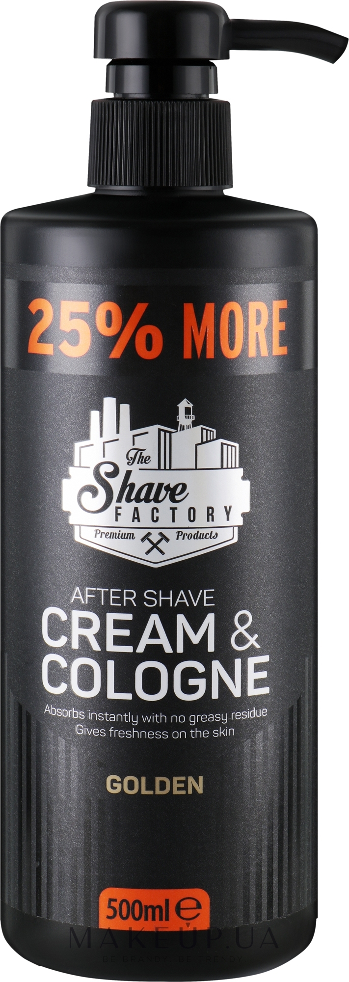 Крем после бритья The Shave Factory одеколон Cream & Cologne 2in1 500 мл Golden (8682035083986) - Фото 1