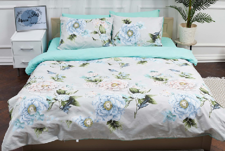 Комплект постельного белья Moon&Star 160х220 Roses Green Ranforce Elite (MS-820000256) - Фото 1