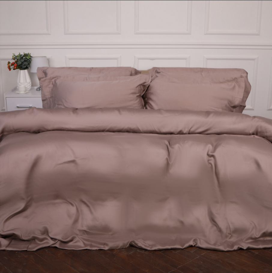 Простынь двуспальная MirSon 180x200 см №08 Beige Tencel (2200009637506) - Фото 1