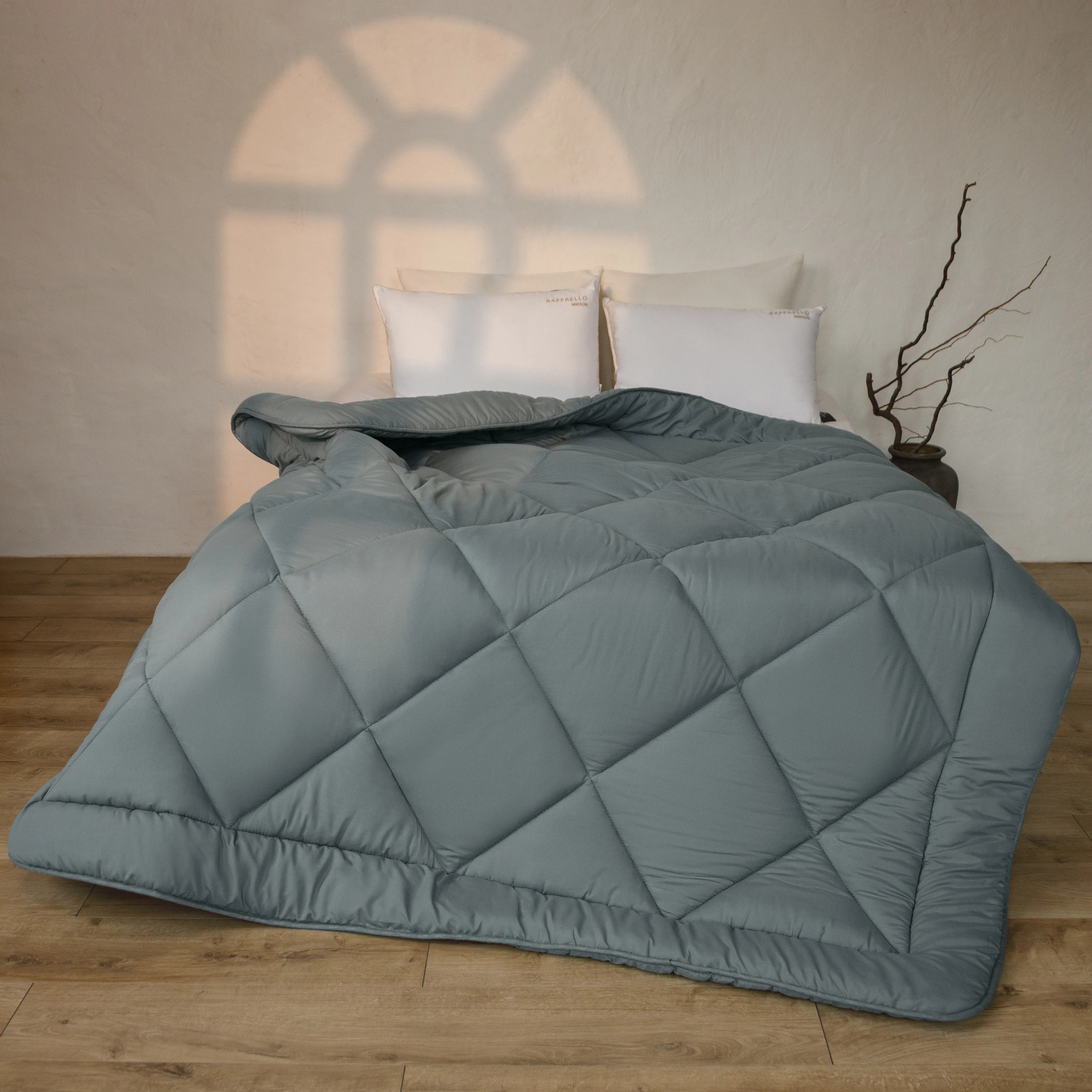 Одеяло всесезонное двуспальное евро MirSon Тенсель №9006 Eco Light Gray 200x220 см (2200005995198) - Фото 1