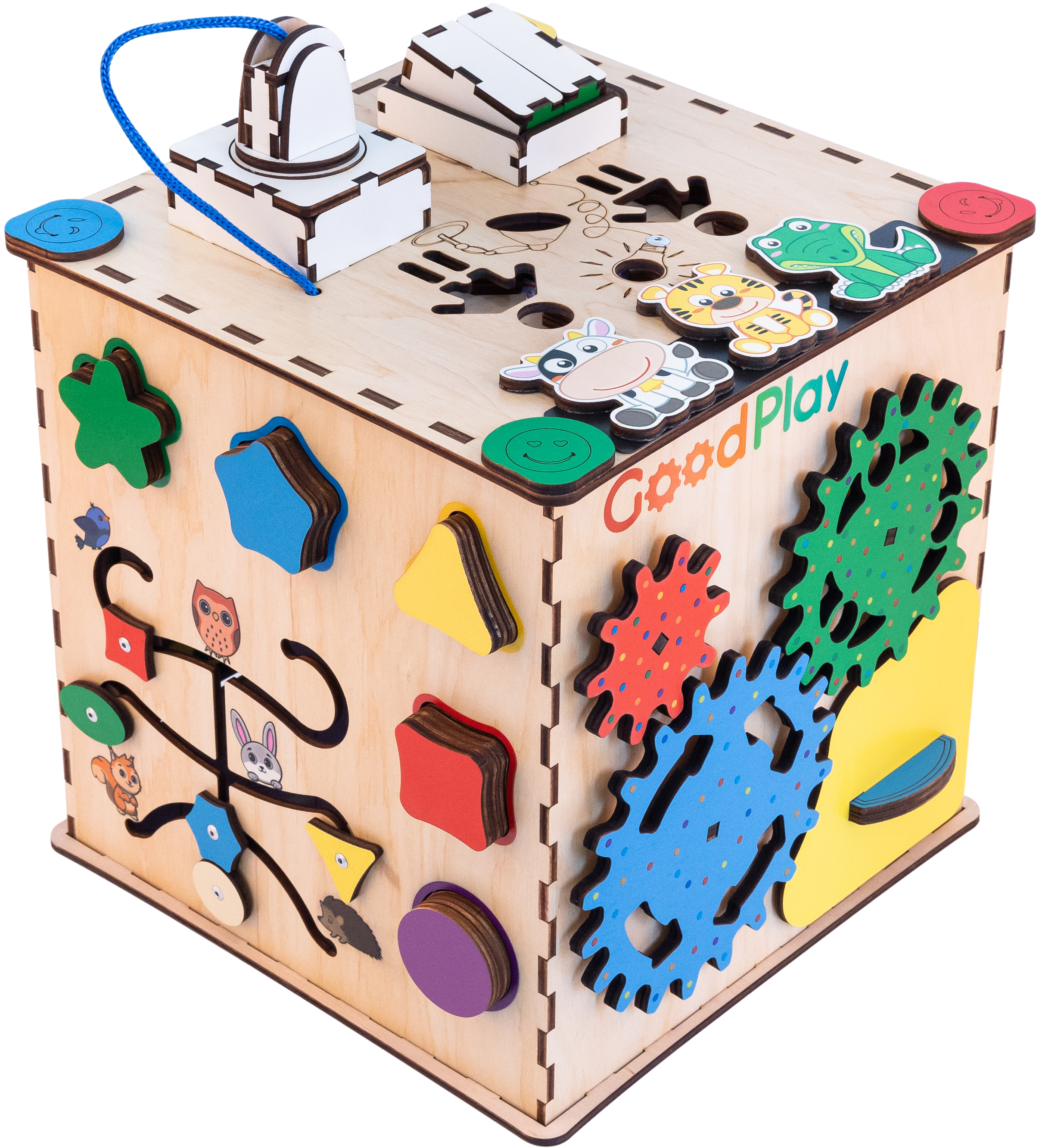 Бізіборд-куб GoodPlay "Інтелект" з LED підсвічуванням 25х25х25 (K105E) - Фото 1