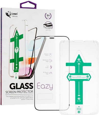 Защитное стекло для смартфона Krazi Eazy EZFT01 + монтажная рамка для iPhone 12/12 Pro Black (83253) - Фото 1