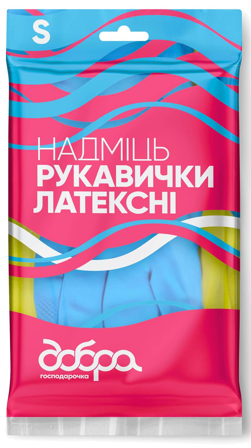 Перчатки латексные Добра господарочка СВЕРХМОЩЬ размер S (4820086523769) - Фото 1