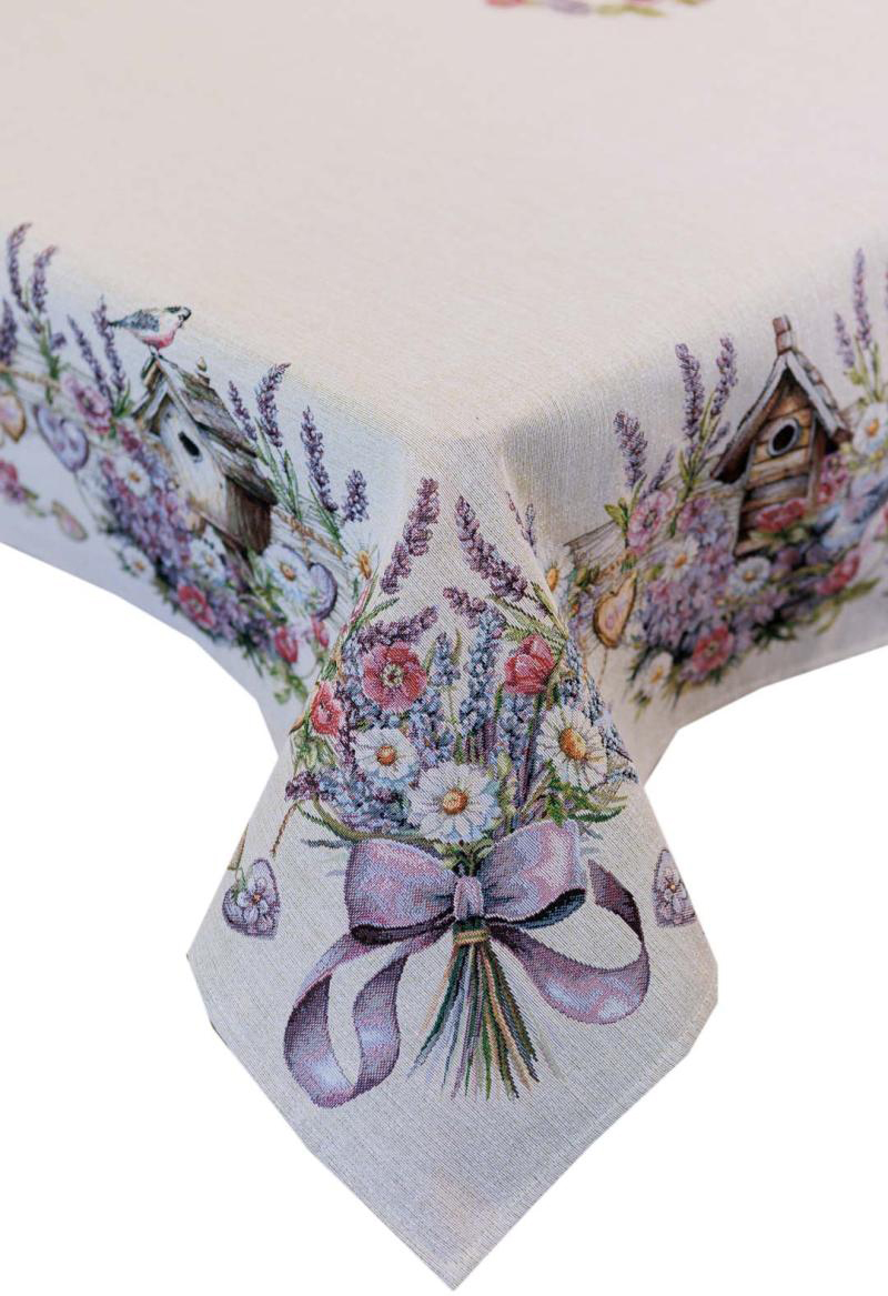 Скатерть прямоугольная Прованс Лавандовый садик 135х300 см (044176)