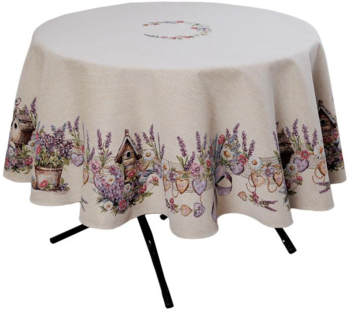 Скатерть круглая Прованс Лавандовый садик 180 см (044180)