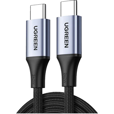 Кабель синхронизации данных UGREEN US535 USB-C to USB-C 240W PD Fast Charging 2m Space Gray (90440) - Фото 1