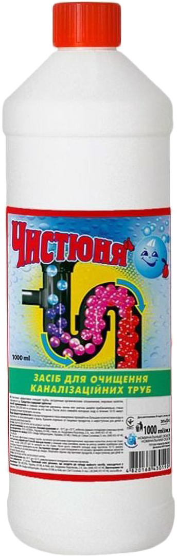 Засіб для чищення універсальний Чистюня для прочистки каналізаційних труб 1 л (4820168430190) - Фото 1
