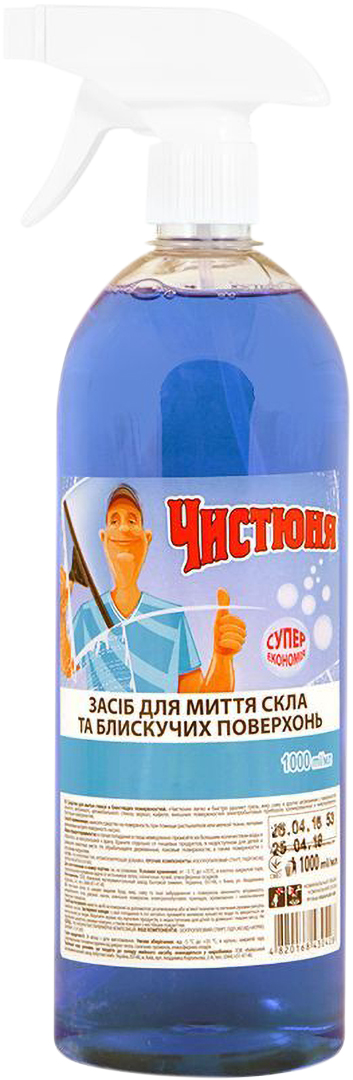 Купить Чистящее средство для стекла Чистюня 1 л (4820168430428) - Фото 1 Чистящее средство для стекла Чистюня 1 л (4820168430428) - Фото 1