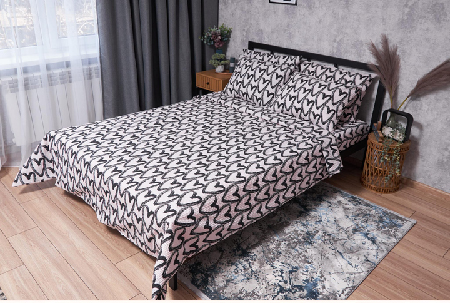 Комплект постельного белья Moon&Star Жатка Pink Love 160х220 (MS-820001934) - Фото 1