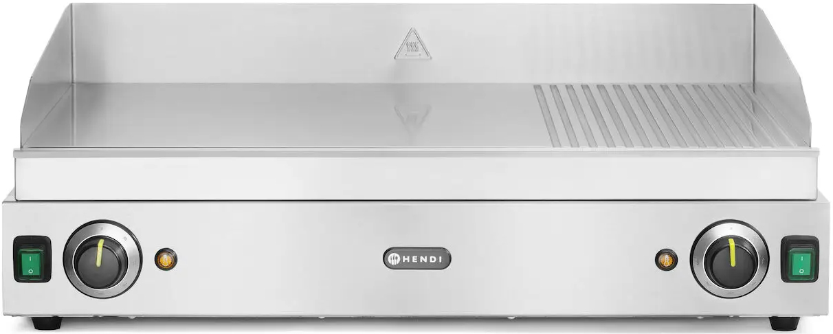 Гриль-барбекю электрический Hendi Blue Line частично рифленый (203163) - Фото 1