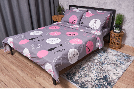 Комплект постельного белья Moon&Star Бязь Gold Люкс Mauve Cat 175х210 (MS-820002622) - Фото 1