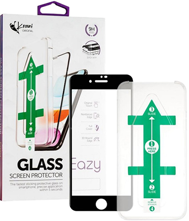 Защитное стекло для смартфона Krazi Eazy EZFT01 + монтажная рамка для iPhone 7/8 Black (79686) - Фото 1