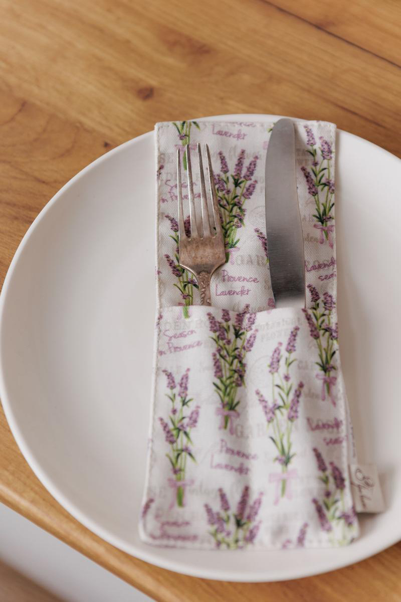 Чохол для столових приборів Прованс Суцвіття лаванди 24х10 см (043235)