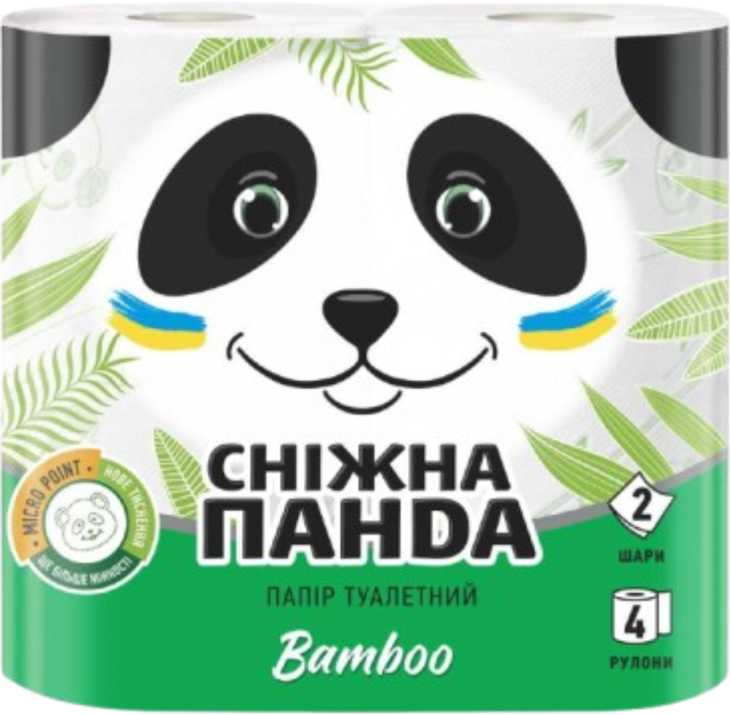 Туалетная бумага Сніжна панда Бамбук 2сл, 4 шт. - Фото 1