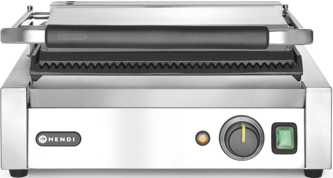 Гриль-барбекю электрический Hendi одинарный рифленый (263655) - Фото 1