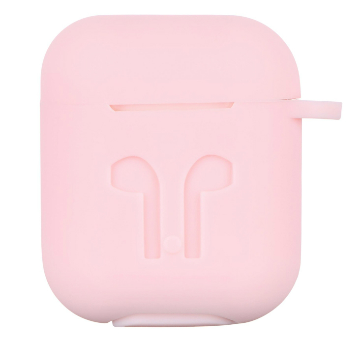 Чехол для наушников 2E for Apple AirPods Pure Color Silicone Imprint 3.0mm Light Pink (2E-AIR-PODS-IBPCSI-3-LPK) - Фото 1