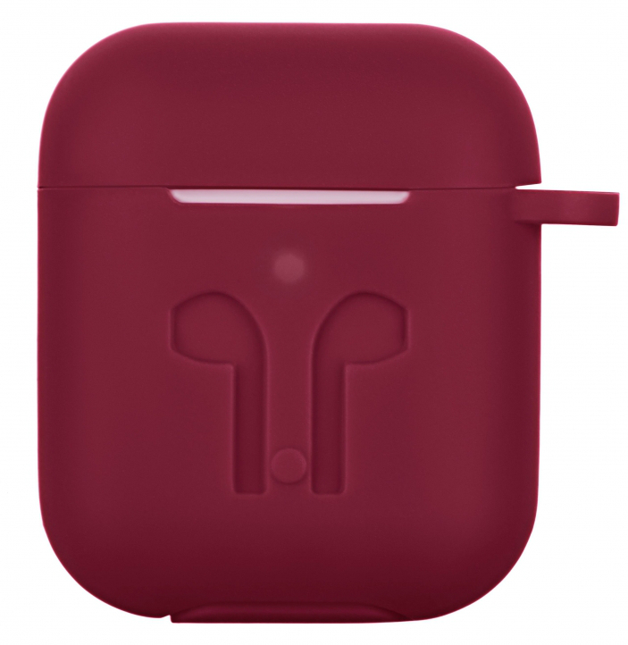 Чехол для наушников 2E for Apple AirPods Pure Color Silicone Imprint 3.0mm Marsala (2E-AIR-PODS-IBPCSI-3-M) - Фото 1