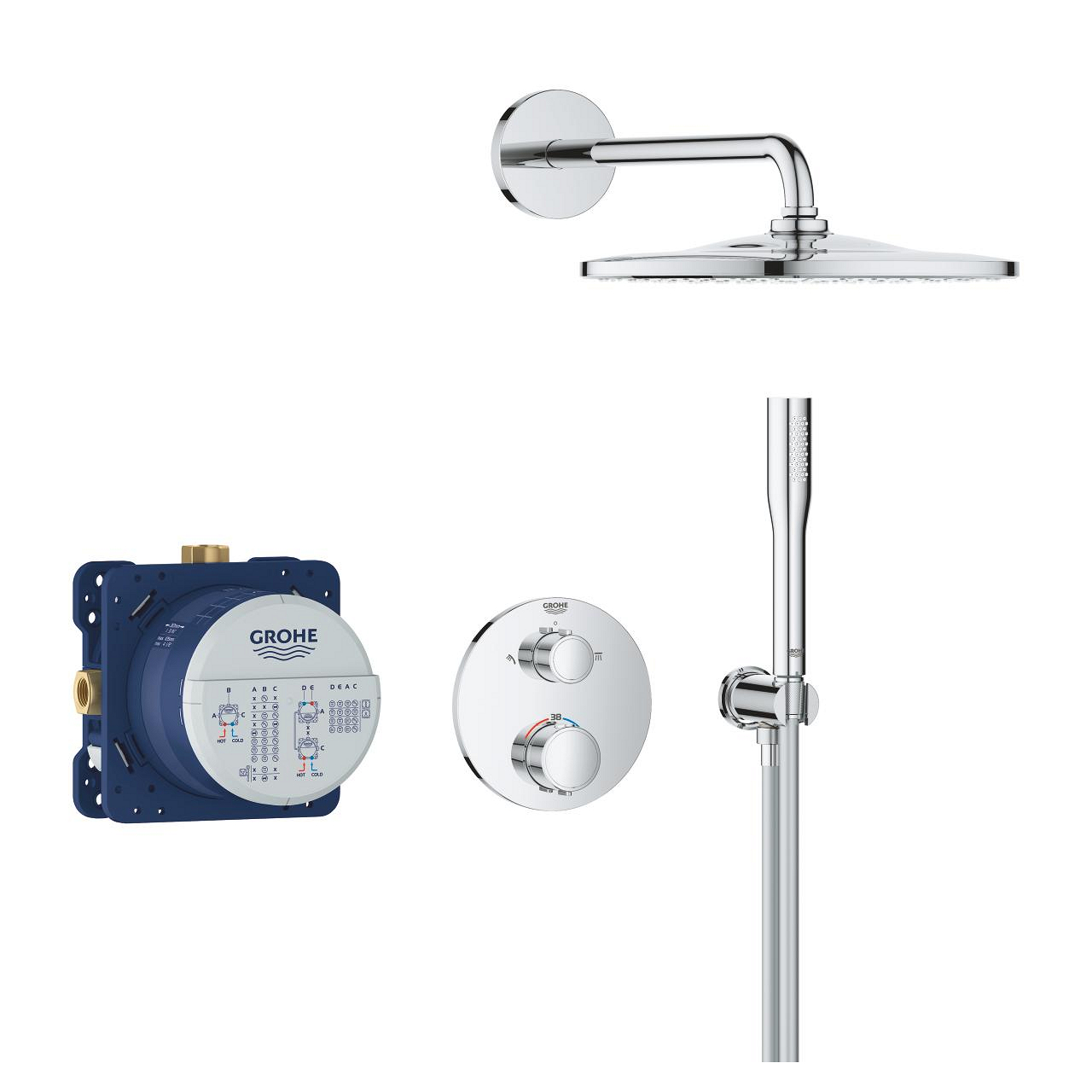 Купить Смеситель для ванной Grohe QuickFix Precision с Vitalio Rain Mono 310 Cube хром (34880000) - Фото 1 Смеситель для ванной Grohe QuickFix Precision с Vitalio Rain Mono 310 Cube хром (34880000) - Фото 1