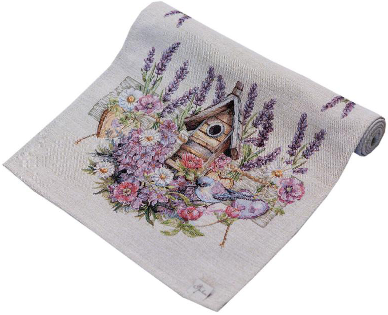 Скатерть раннер Прованс Гобеленовая Лавандовый садик 40х140 см (044138)