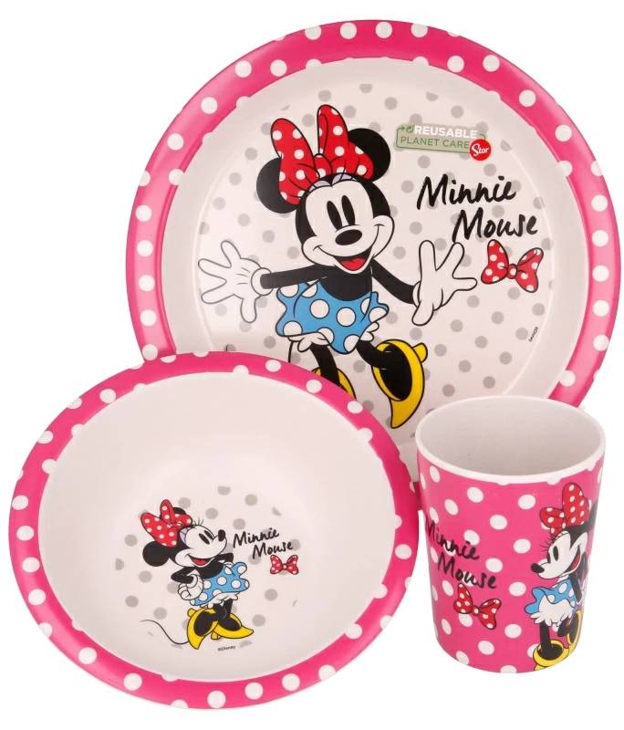 Набор детский 3 пр. STOR GOLD 3 шт. SET WITH RIM MINNIE MOUSE GLAM DOTS (Stor-01285) - Фото 1