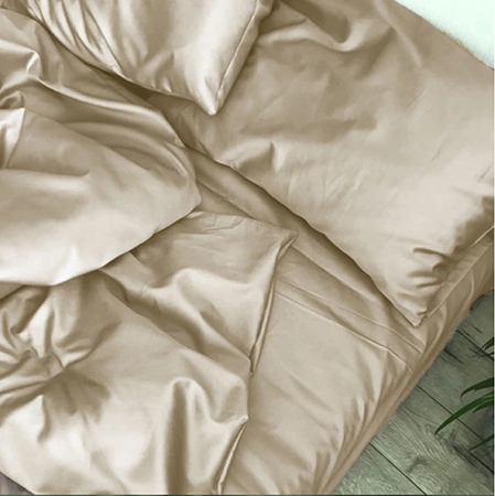 Простирадло двоспальне MirSon 180x200 см Soft Touch of SATIN 016 Creamy (2200011283692) - Фото 1