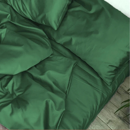 Простирадло двоспальне MirSon 180х200 см Soft Touch of SATIN 009 Forest green (2200011280196) - Фото 1