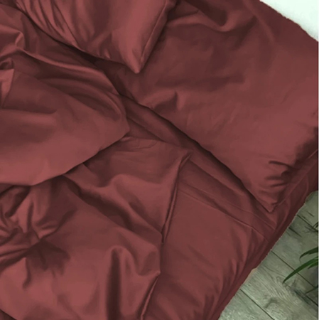 Простынь двуспальная MirSon 180x200 см Soft Touch of SATIN 021 Tomato (2200011286198) - Фото 1