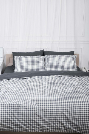 Комплект постільної білизни Moon&Star 160х220 Gray Square Ranforce Elite (MS-820000023) - Фото 1