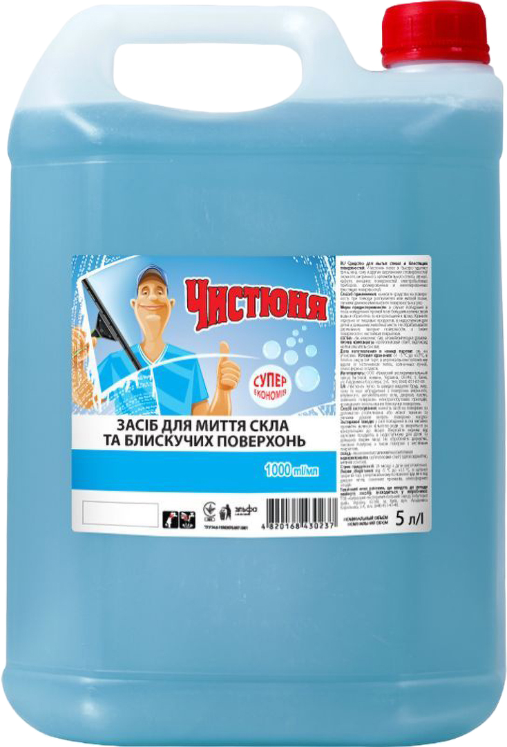 Купить Чистящее средство для стекла Чистюня 5 л (4820168430237) - Фото 1 Чистящее средство для стекла Чистюня 5 л (4820168430237) - Фото 1
