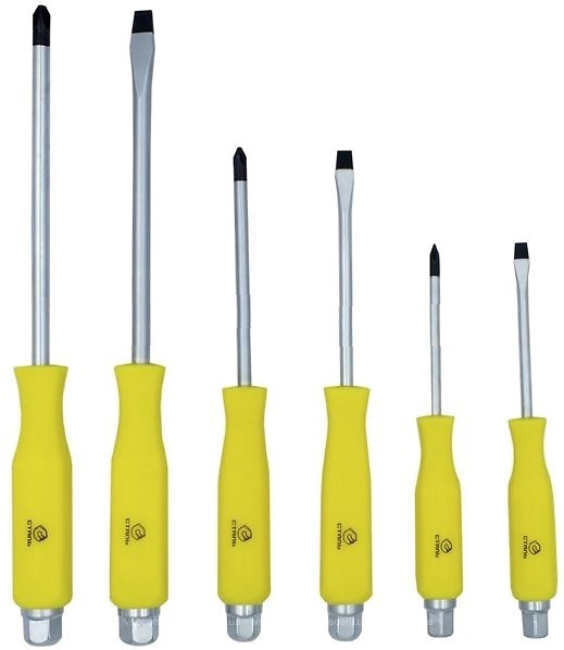 Набір викруток Сталь 6 шт. (SL5x75, SL6x100, SL8x150mm, PH1x75, PH2x100, PH3x150mm) (49096) - Фото 1