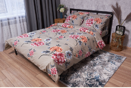 Комплект постельного белья Moon&Star Бязь Gold Люкс Peony Brown 160х220 (MS-820001902) - Фото 1