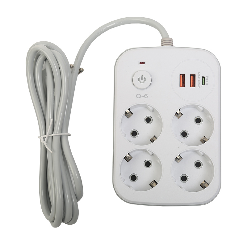 Сетевой фильтр XOKO SP-4-2-1 2 м 4 розетки 3 USB White (XK-SP-4-2-1-WH) - Фото 1