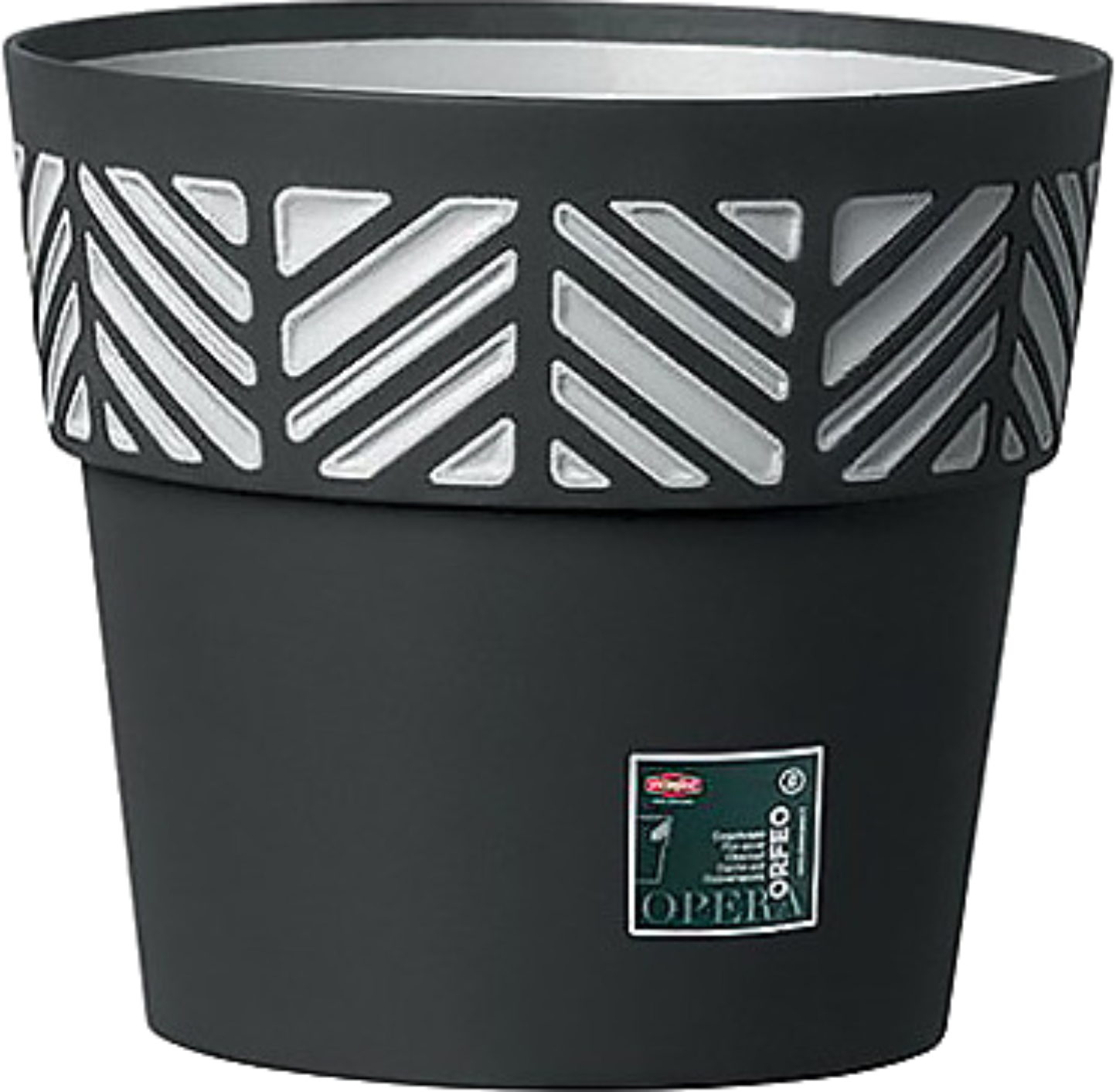 Вазон Stefanplast OPERA Orfeo 25x22 см графит/св.серый 94753 - Фото 1