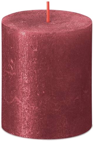 Свеча декоративная Bolsius Rustic Shimmer 80/68 красный (637041) - Фото 1