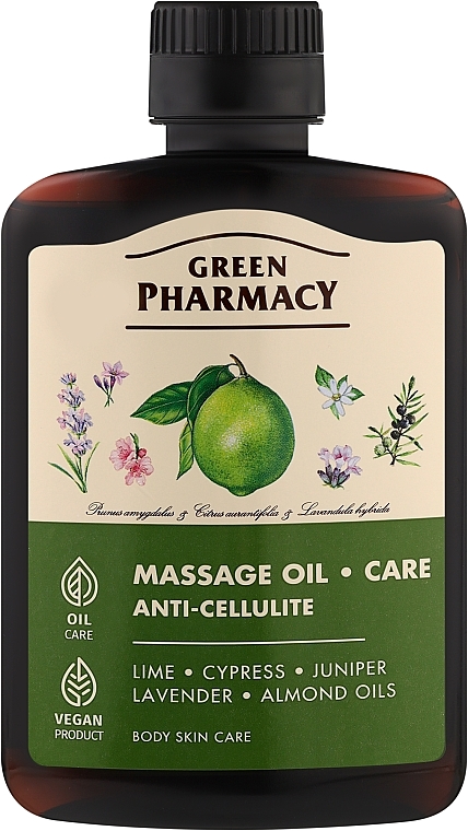 Купити Олія для масажу Green Pharmacy 200 мл антицелюлітна (4823015918858) - Фото 1 Олія для масажу Green Pharmacy 200 мл антицелюлітна (4823015918858) - Фото 1